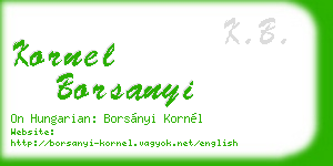kornel borsanyi business card