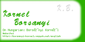 kornel borsanyi business card